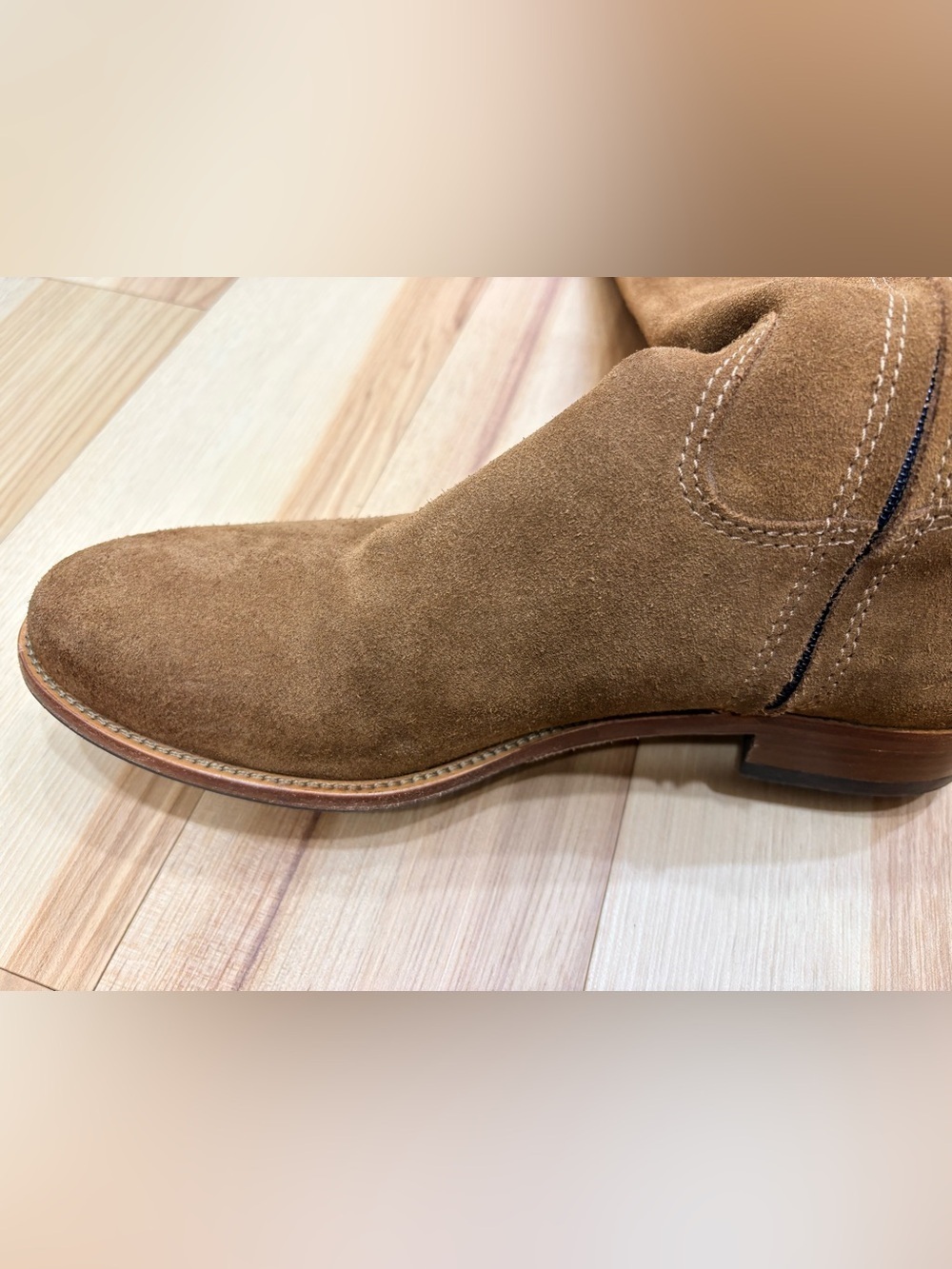 Fairfax & Favor Amira Flat Boot Tan Suede Leather 42 10 - Picture 9 of 11